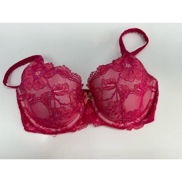 Victorias Secret Womens Bra Size 34DD Body by Victoria Lined Demi Pink Lace - Picture 1 of 8